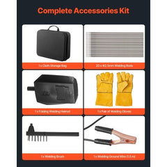 Portable Handheld Welding Machine, 20-140A Portable ARC Welder with 5-Level Current Adjustment & IGBT Inverter, 110V Handheld Stick Welder with Hot Start Function Fit for 1/16"-1/8" Welding Rods